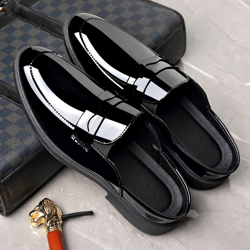 Men Black Patent Leather Mules - огляд і ціна Formal Men Daily Wear Footwear