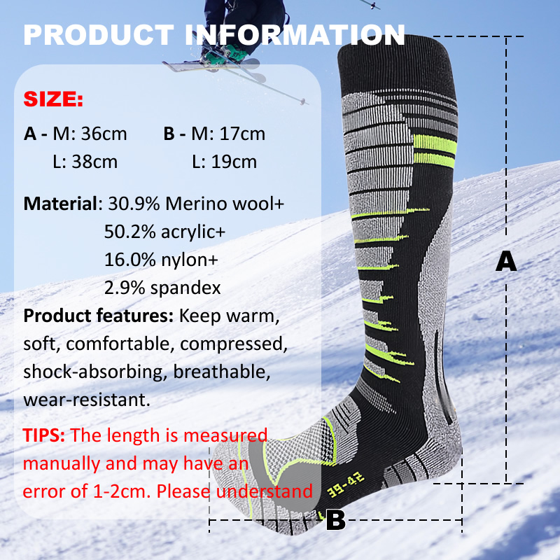 Merino Wool Ski Socks Cold Wea - огляд і ціна Sock Garter Men