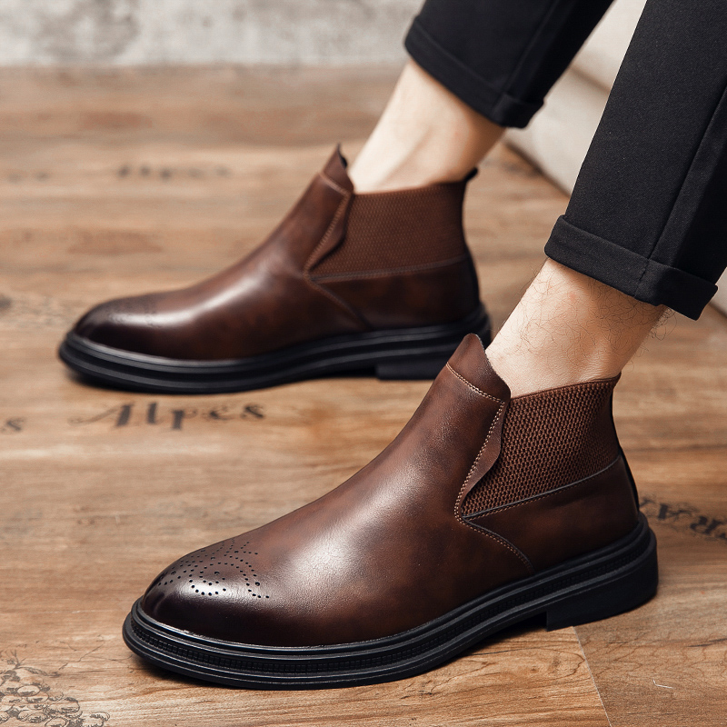 High-top leather shoes are ver - огляд і ціна Men Formal Wear With Boots