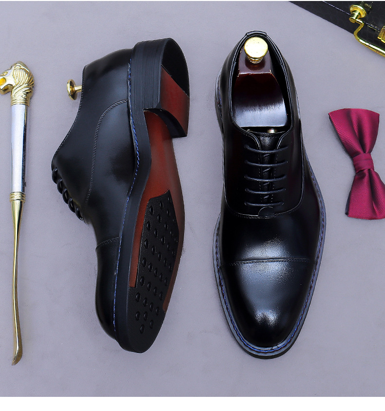 Cognac Cap-Toe Oxfords Genuine - огляд і ціна Formal Men Daily Wear Footwear
