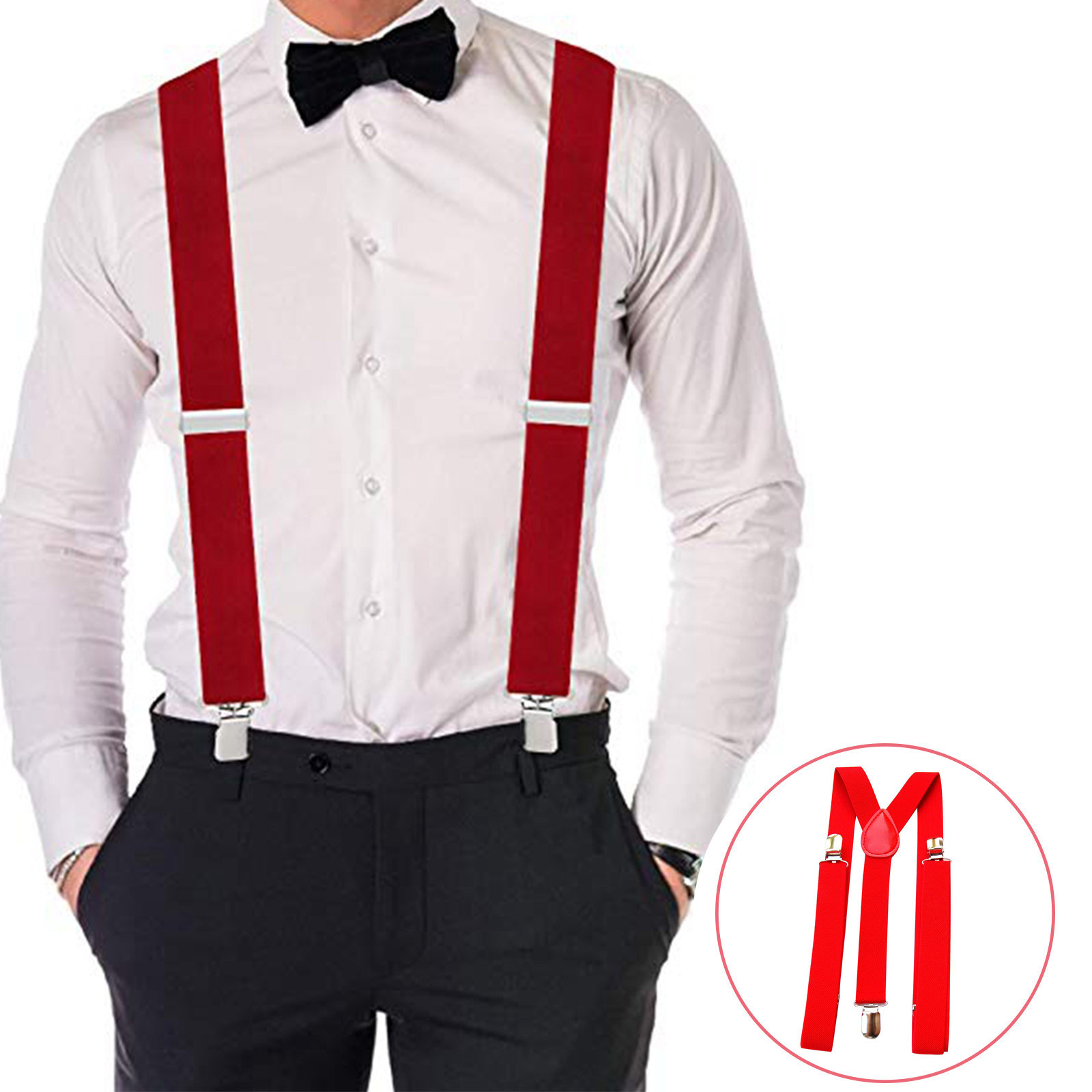 Red Adjustable Suspenders Men  - огляд і ціна Men'S Formal Wear With Suspenders