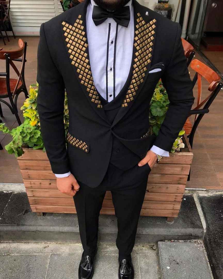 Modern Man Tuxedos Beaded Peak - огляд і ціна Men Formal Wear Modern